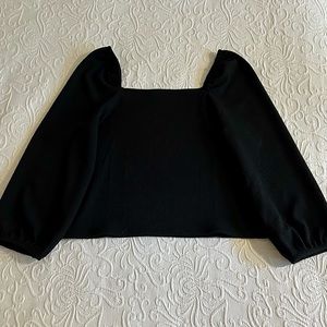 Madewell Square neck bell sleeve black top Size Medium